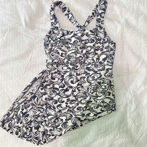 Black and White Razorback Mini Dress